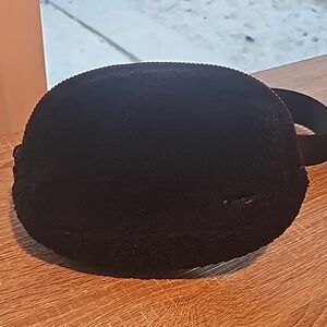 Fuzzy Black Belt Bag